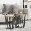 Kisasztal készlet 2 pcs Régi fa és fekete 50 x 50 x 50.5 cm