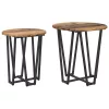 Kisasztal készlet 2 pcs Régi fa és fekete 50 x 50 x 50.5 cm
