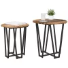 Kisasztal készlet 2 pcs Régi fa és fekete 50 x 50 x 50.5 cm