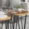 Kisasztal készlet 2 pcs Régi fa és fekete 50 x 50 x 50.5 cm