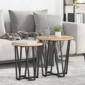 Kisasztal készlet 2 pcs Artisan tölgy és fekete