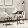 Kisasztal készlet 2 pcs Sonoma tölgy és Fekete 50 x 50 x 50 cm