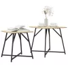 Kisasztal készlet 2 pcs Sonoma tölgy és Fekete 50 x 50 x 50 cm