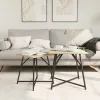 Kisasztal készlet 2 pcs Sonoma tölgy és Fekete 50 x 50 x 50 cm