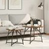 Kisasztal készlet 2 pcs Füstölt tölgy és Fekete 50 x 50 x 50 cm