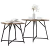 Kisasztal készlet 2 pcs Füstölt tölgy és Fekete 50 x 50 x 50 cm