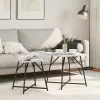 Kisasztal készlet 2 pcs Szürke sonoma és Fekete 50 x 50 x 50 cm