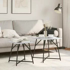   Kisasztal készlet 2 pcs Szürke sonoma és Fekete 50 x 50 x 50 cm