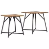 Kisasztal készlet 2 pcs Régi fa és fekete 50 x 50 x 50 cm