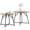 Kisasztal készlet 2 pcs Régi fa és fekete 50 x 50 x 50 cm