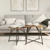 Kisasztal készlet 2 pcs Régi fa és fekete 50 x 50 x 50 cm
