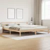 Ágykeret fejtámlával Barna 220 x 180 cm Tömör fenyőfa