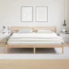 Ágykeret fejtámlával Barna 220 x 180 cm Tömör fenyőfa