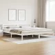 Ágykeret fejtámlával Fehér 220 x 200 cm Tömör fenyőfa