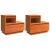 Éjjeliszekrény 2 pcs Viaszbarna 60 x 34 x 51 cm Tömör fenyőfa