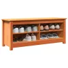 Cipőpad polcokkal Viaszbarna 110 x 38 x 45.5 cm Tömör fenyőfa
