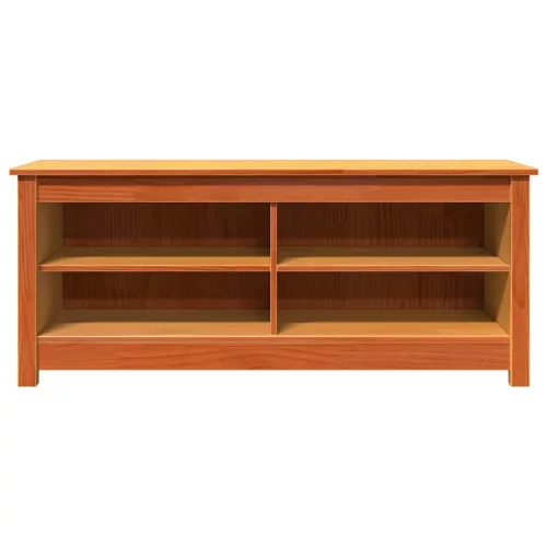 Cipőpad polcokkal Viaszbarna 110 x 38 x 45.5 cm Tömör fenyőfa