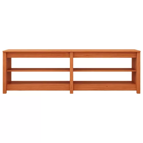 Cipőpad polcokkal Viaszbarna 160 x 36.5 x 50 cm Tömör fenyőfa