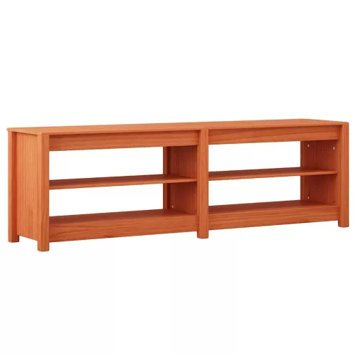 Cipőpad polcokkal Viaszbarna 160 x 36.5 x 50 cm Tömör fenyőfa