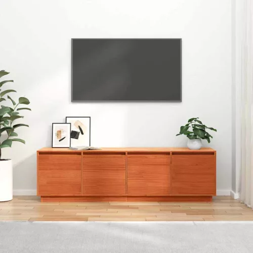 TV szekrény Barna 156 x 37 x 45 cm Tömör fenyőfa