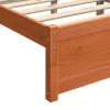 Ágykeret fejtámlával Viaszbarna 90 x 200 cm Tömör fenyőfa