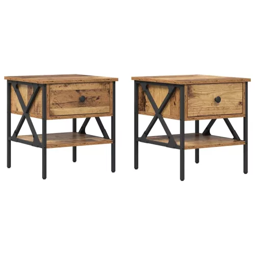 Éjjeli szekrény fiókkal 2 pcs Régi fa 40 x 42 x 45 cm