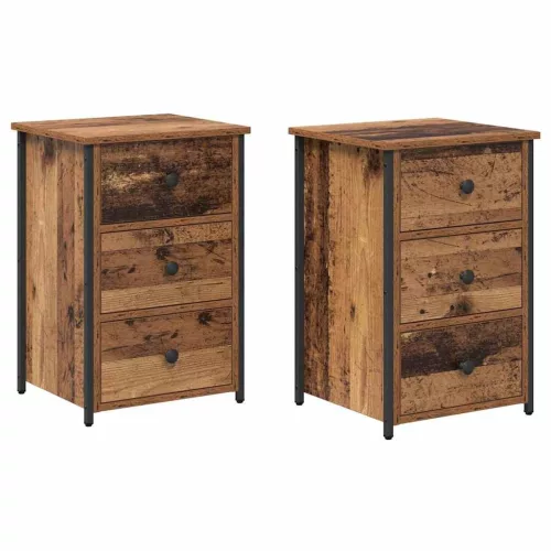 Éjjeliszekrény fiókkal 2 pcs Régi fa