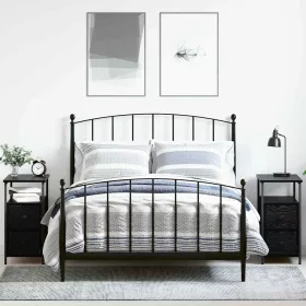 Éjjeliszekrény 2 pcs Musta tammi 30 x 60 x 60 cm Faanyag