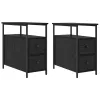 Éjjeliszekrény 2 pcs Musta tammi 30 x 60 x 60 cm Faanyag