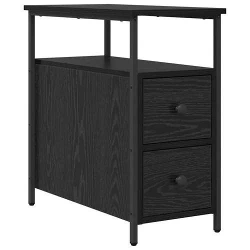 Éjjeliszekrény 2 pcs Musta tammi 30 x 60 x 60 cm Faanyag