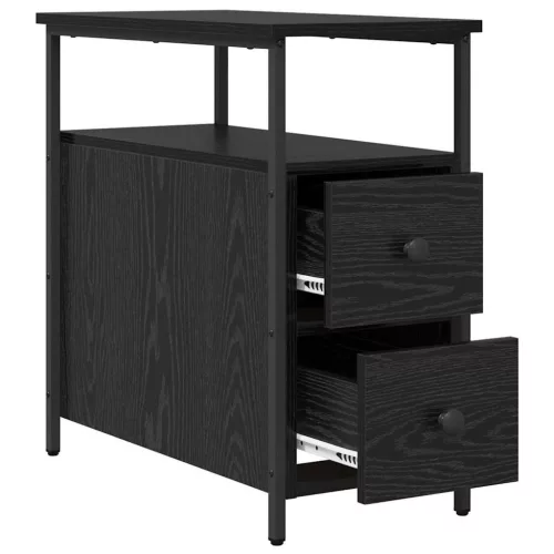Éjjeliszekrény 2 pcs Musta tammi 30 x 60 x 60 cm Faanyag