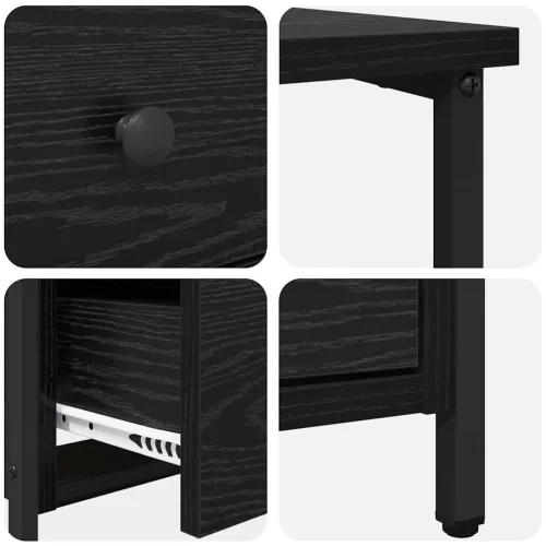 Éjjeliszekrény 2 pcs Musta tammi 30 x 60 x 60 cm Faanyag