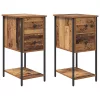 Éjjeliszekrény fiókkal 2 pcs Régi fa 32 x 42 x 70 cm Faanyag