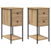 Éjjeliszekrény 2 pcs kézműves tölgy 32 x 42 x 70 cm Faanyag