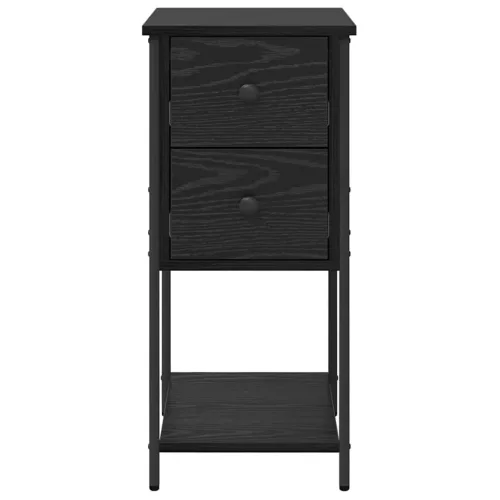 Éjjeliszekrény 2 pcs Musta tammi 32 x 42 x 70 cm Faanyag