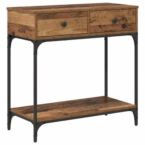 Konzolasztal fiókkal Régi fa 75 x 34.5 x 75 cm Faanyag