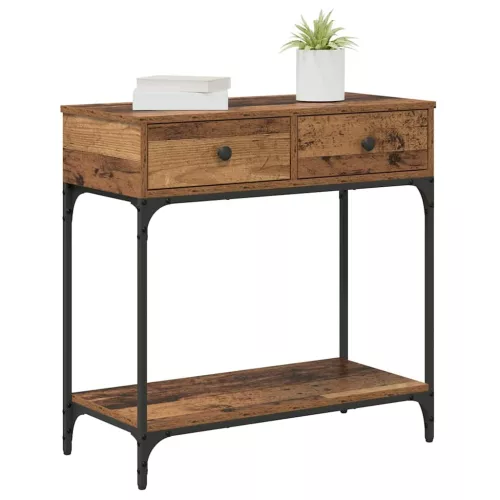 Konzolasztal fiókkal Régi fa 75 x 34.5 x 75 cm Faanyag