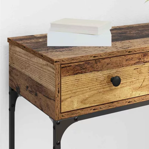 Konzolasztal fiókkal Régi fa 75 x 34.5 x 75 cm Faanyag