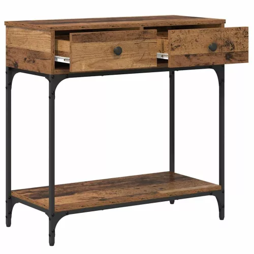 Konzolasztal fiókkal Régi fa 75 x 34.5 x 75 cm Faanyag