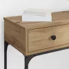 Konzolasztal fiókkal kézműves tölgy 75 x 34.5 x 75 cm Faanyag