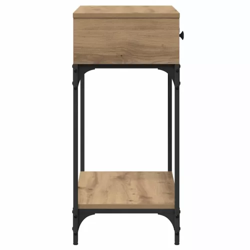 Konzolasztal fiókkal kézműves tölgy 75 x 34.5 x 75 cm Faanyag