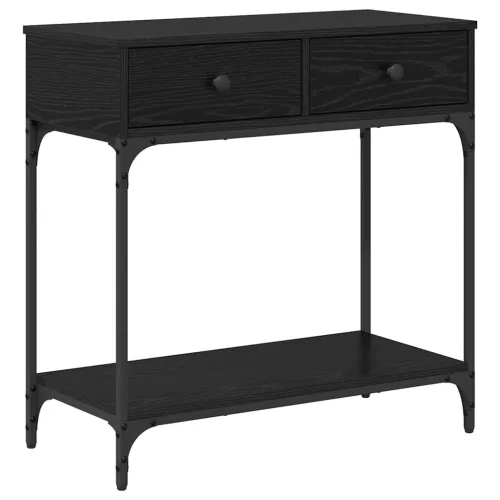 Konzolasztal fiókkal Musta tammi 75 x 34.5 x 75 cm Faanyag