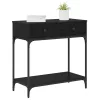 Konzolasztal fiókkal Musta tammi 75 x 34.5 x 75 cm Faanyag