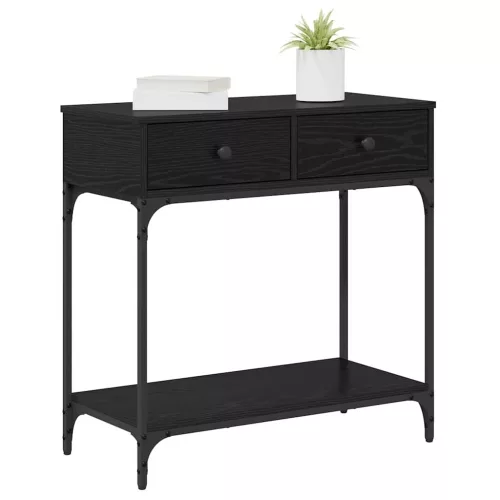 Konzolasztal fiókkal Musta tammi 75 x 34.5 x 75 cm Faanyag