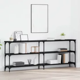   Konzolasztal Musta tammi 200 x 29 x 75 cm Mérnöki fa és fém