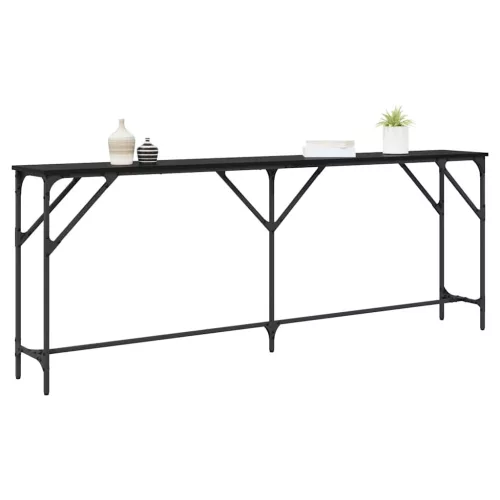 Konzolasztal Musta tammi 200 x 29 x 75 cm Műgyantás fa és fém