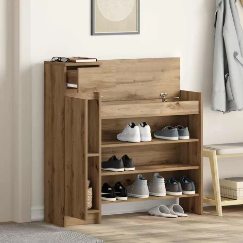 Cipősszekrény kézműves tölgy 100.5 x 28 x 100 cm Faanyag