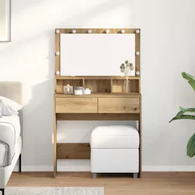   Öltözködőasztal kézműves tölgy 80 x 41 x 134,5 cm Faanyag