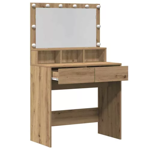 Öltözködőasztal kézműves tölgy 80 x 41 x 134,5 cm Faanyag