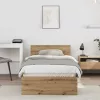 Ágykeret fejtámlával kézműves tölgy 90 x 200 cm Faanyag
